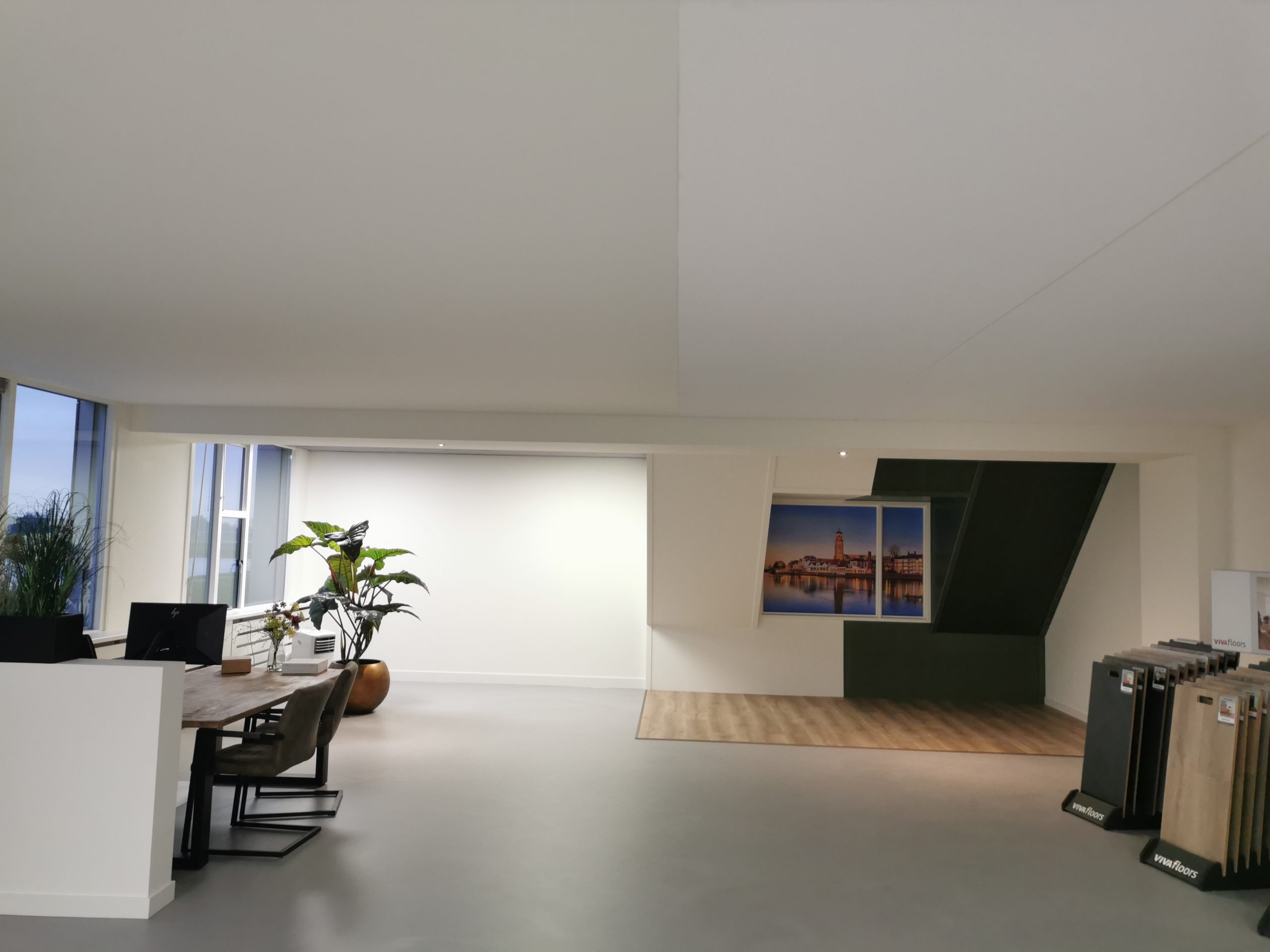 een voorbeeld van plafond stucen in de showroom van uwnieuwbouwwoning